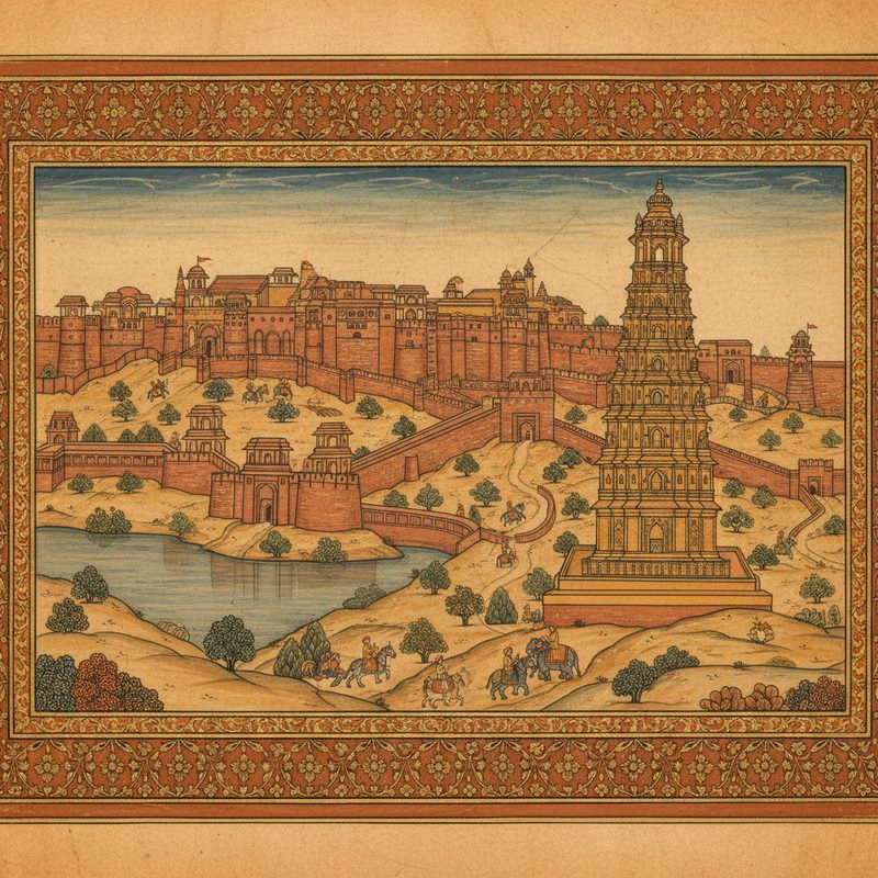 Chittorgarh Fort illustration