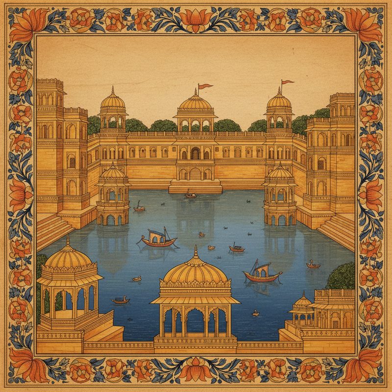 Gadisar Lake illustration